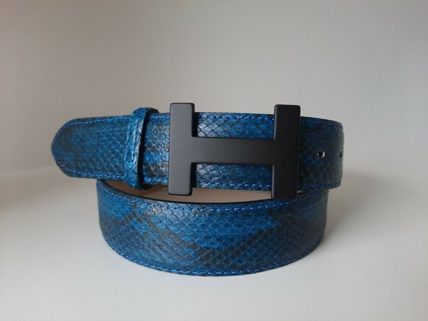 umjuBELT Gürtel Real Python steel blau matt