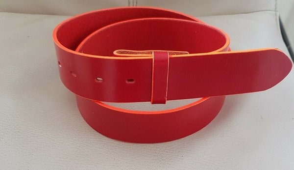 UmjuBELT Gürtel "Mezzo" neon rot mit gefärbten kanten